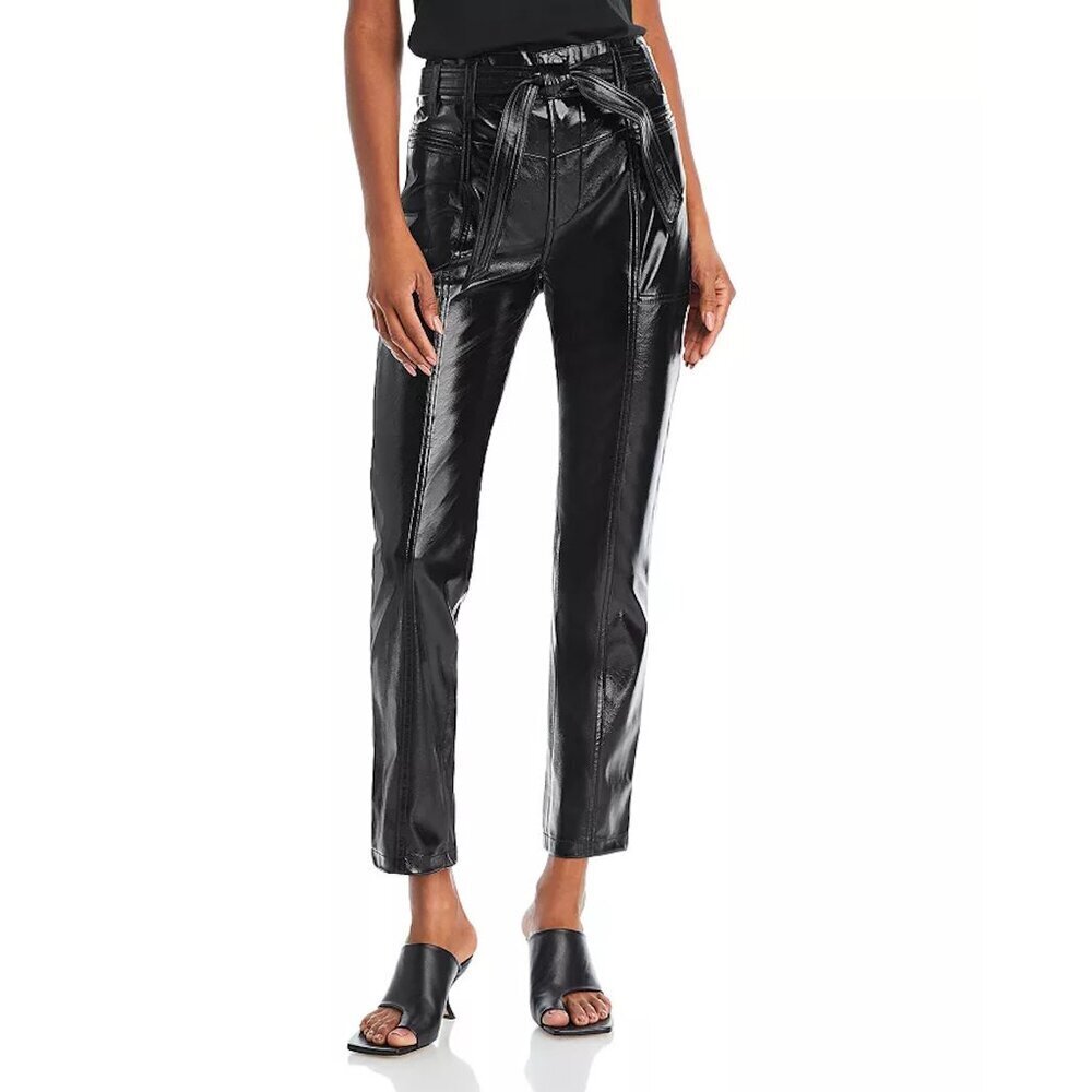NWT New $265 Hudson Faux Leather Utility Cargo Ankle Straight Leg Pants Size 29